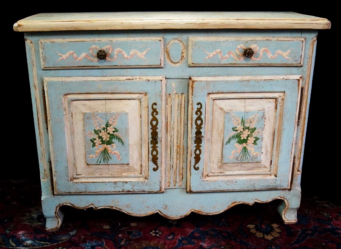 ANTIQUE PAINT DECORATED 2 DRAWER WASHSTAND (1 of 5)