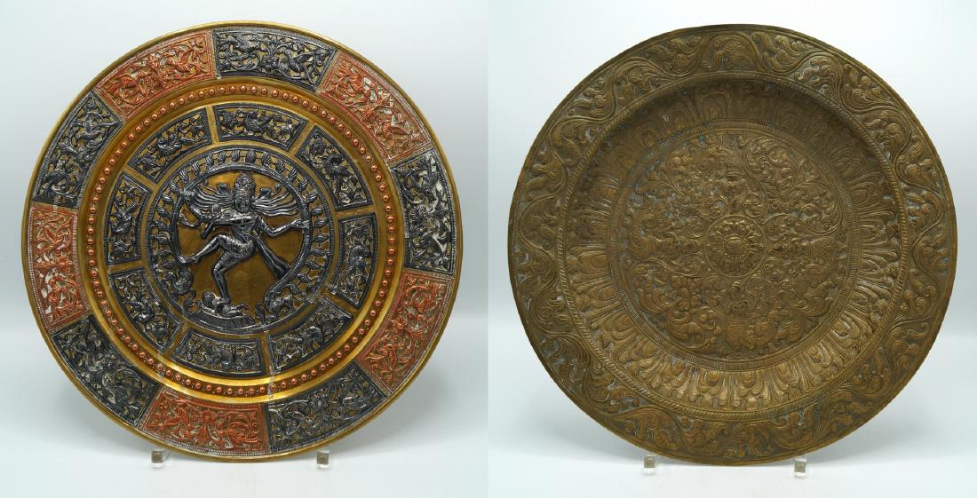 PR. METAL INDIAN DECORATED WALL PLAQUES (1 of 8)