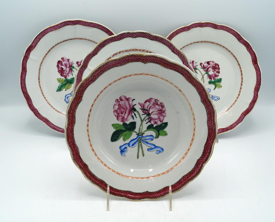4 PCS. CHINESE EXPORT PORCELAIN 9" DIA. (1 of 4)