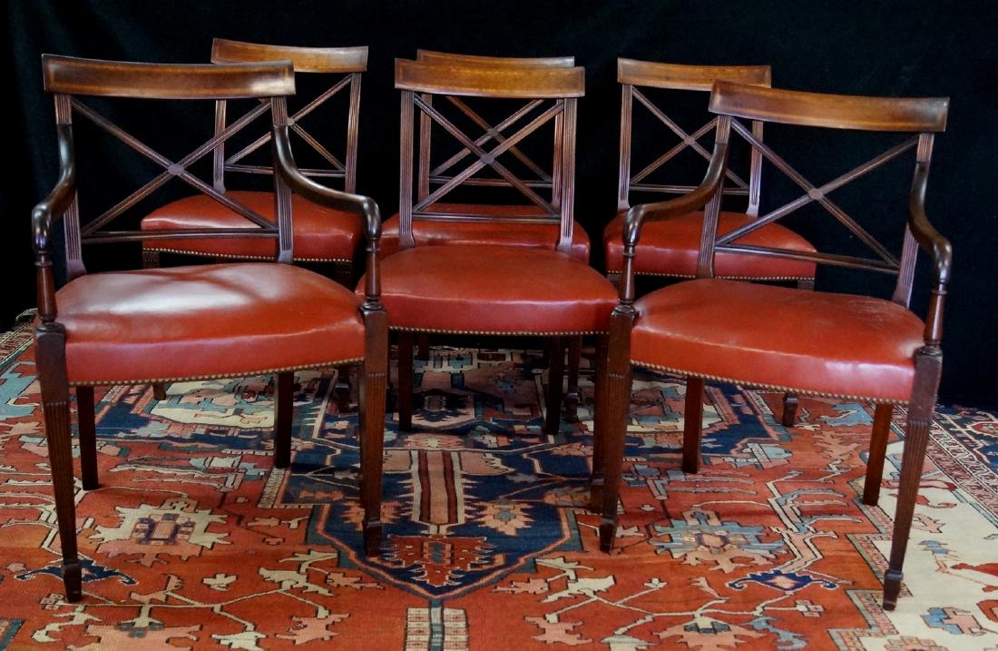 SET 6 HEPPLEWHITE STYLE MAHOGANY DINING CHAIRS (1 of 7)