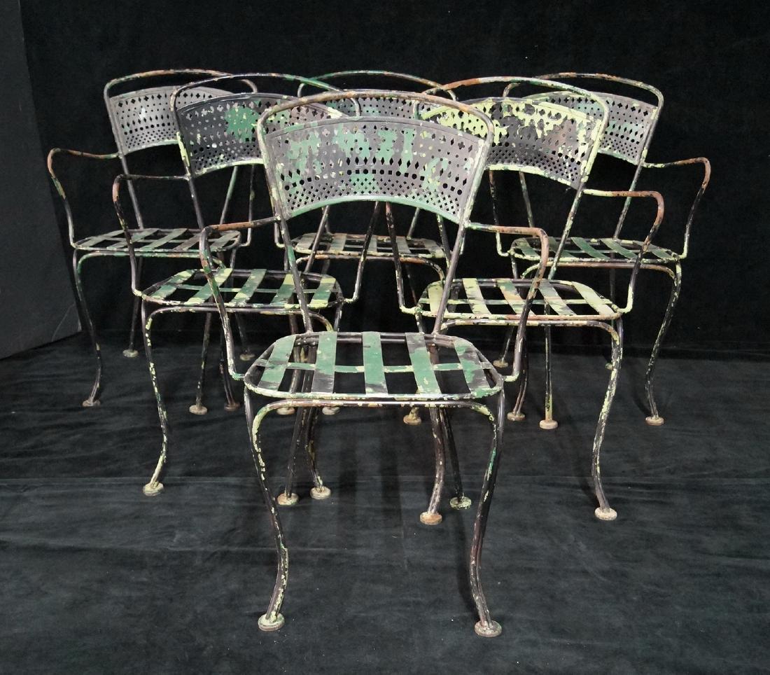 SALTERINI SET 6 WROUGHT IRON ARM CHAIRS (1 of 7)