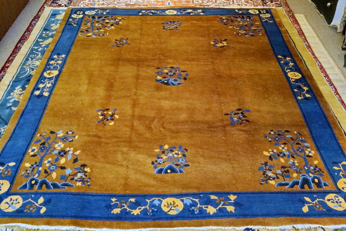 CHINESE RUG BLUE & BROWN 7.8' X 9.8' (1 of 4)