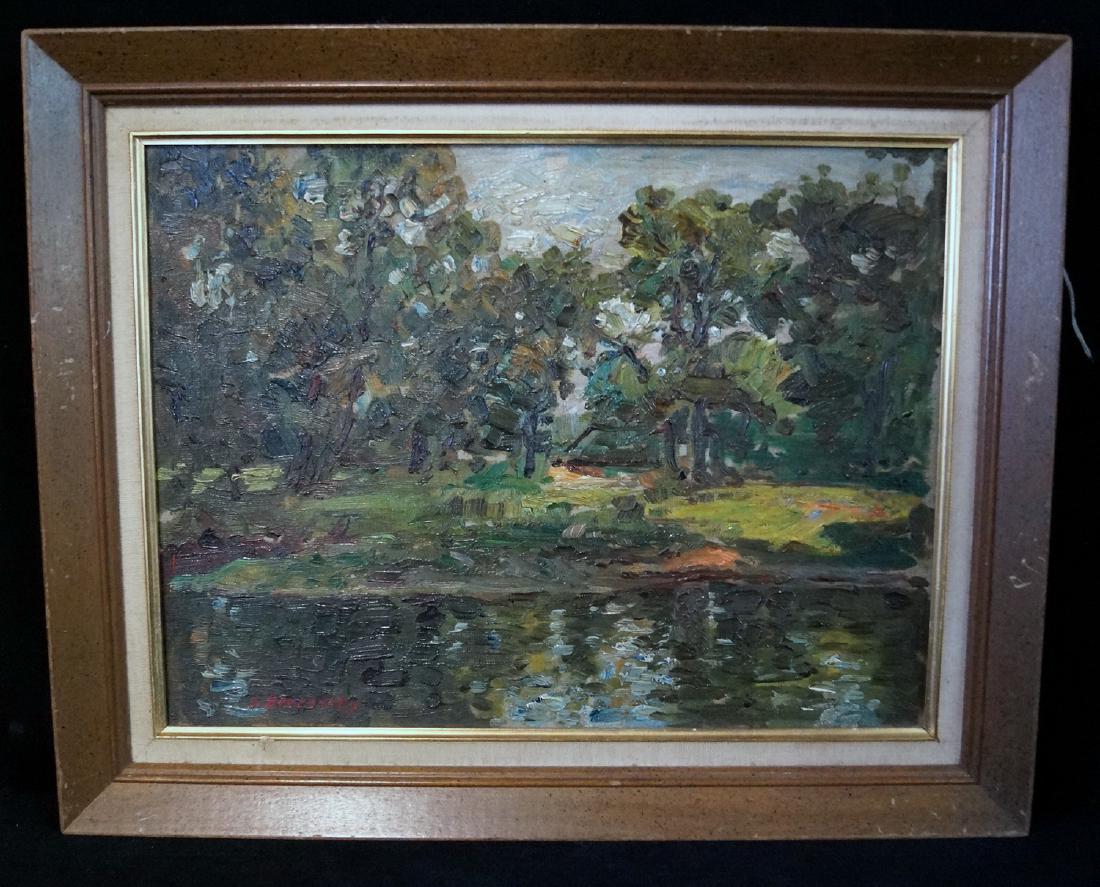 JULIUS BERZEYIZY  O/B "ABSTRACT LANDSCAPE" (1 of 5)