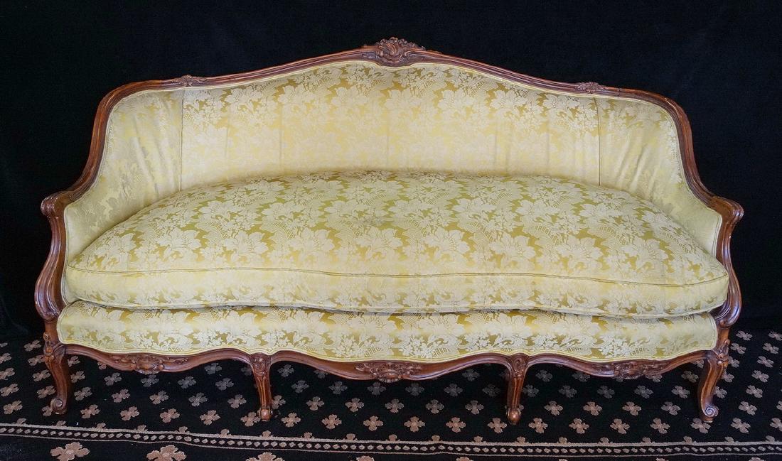 LOUIS XV STYLE DAMASK UPHOLSTERED SOFA (1 of 8)