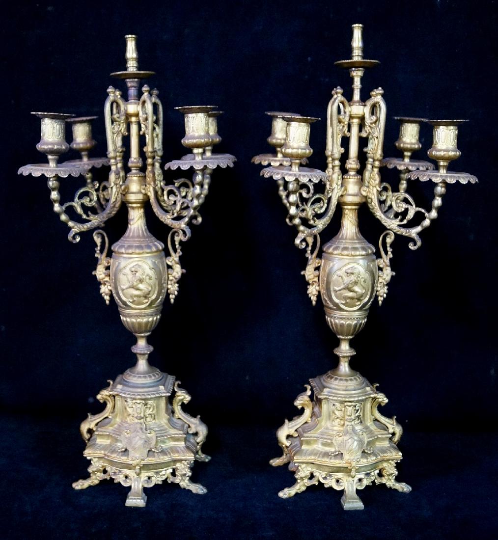 PR. BRONZE 4 LIGHT CANDELABRAS (1 of 5)