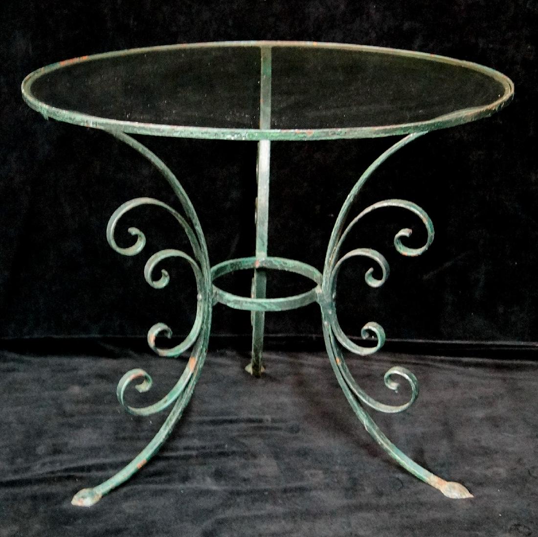 WROUGHT IRON CIRCULAR GLASS TOP TABLE (1 of 4)