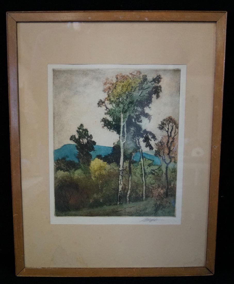 LOUIS OSCAR GRIFFITH COLORED ETCHING (1 of 5)