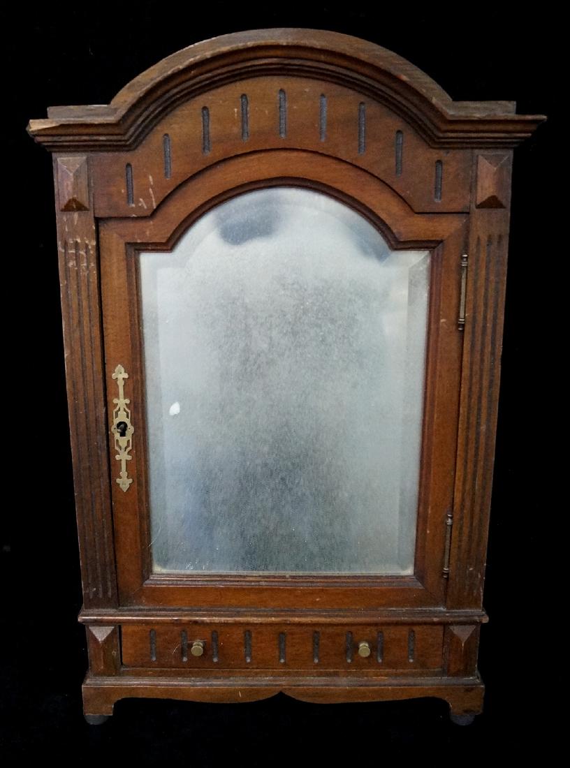 VICTORIAN WALNUT MARBLE TOP MINIATURE  ARMOIRE (1 of 7)