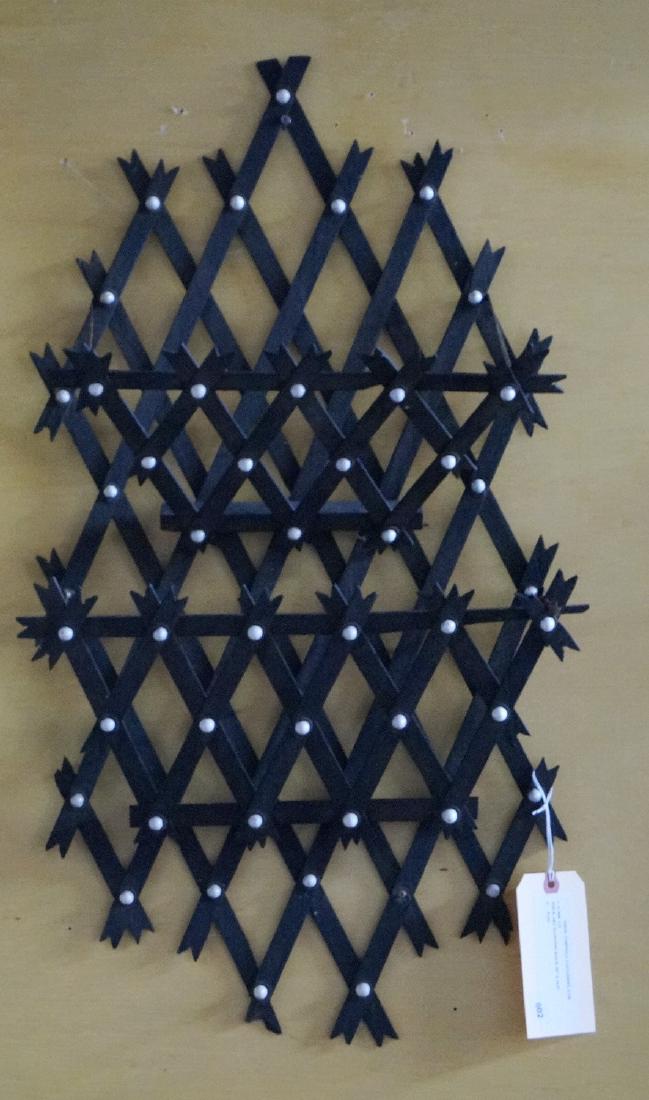 FOLK ART HANGING RACK: FOLK ART HANGING RACK 30" X 16.5"