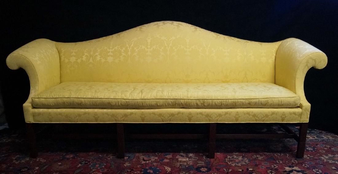 KITTINGER DAMASK UPHOLSTERED CHIPPENDALE STYLE SOFA (1 of 7)