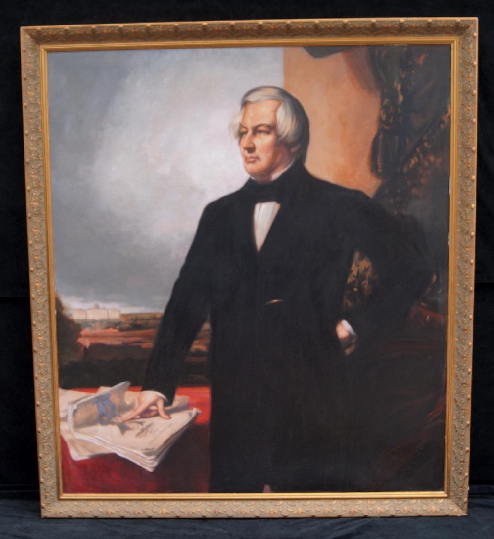 MILLARD FILLMORE GILT FRAME PTD. PRINT ON CANVAS ALPHA: MILLARD FILLMORE GILT FRAME PTD. PRINT ON CANVAS 58" X 53" ALPHA HOUSE TV PROP