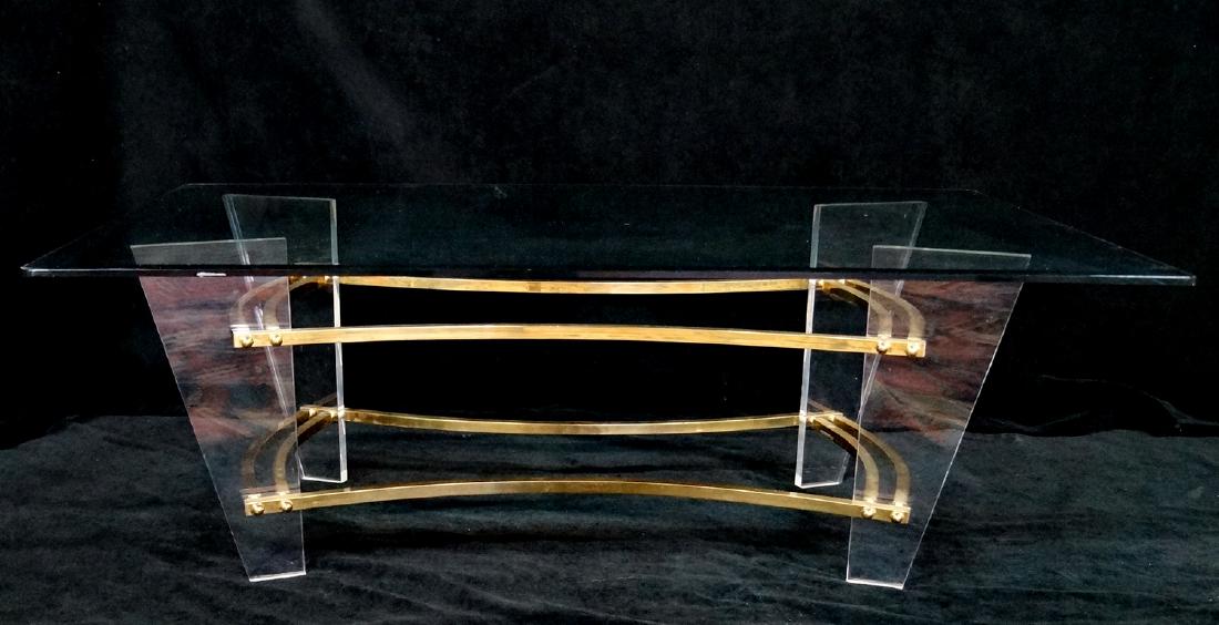 CHARLES HOLLIS JONES BRASS & LUCITE COCKTAIL TABLE (1 of 6)