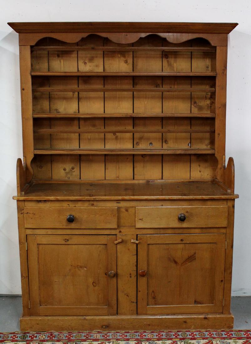 PINE HUTCH CABINET 79"H 55"W 21"D (1 of 7)
