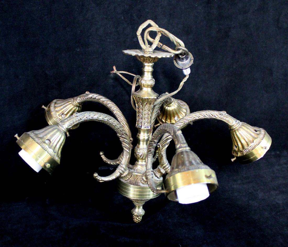 4 LIGHT BRONZE CHANDALIER FIXTURE: 4 LIGHT BRONZE CHANDALIER FIXTURE