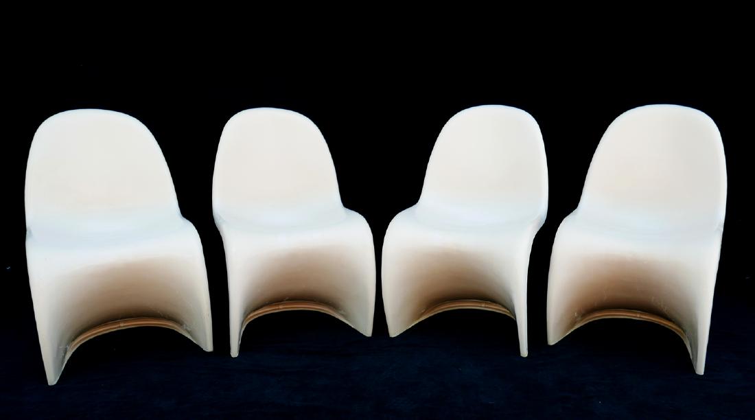 SET 4 VERNER PANTON STYLE MOLDED CHAIRS (1 of 8)