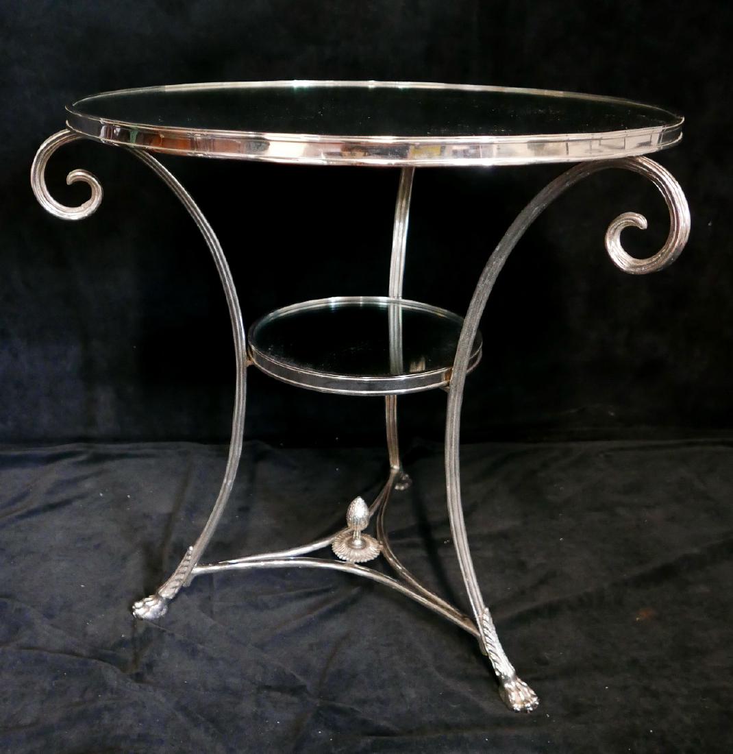 CHROME MIRROR TOP GUERIDON TABLE (1 of 5)
