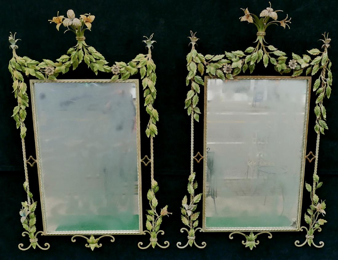 PR. WROUGHT IRON LEAF MOTIF MIRRORS (1 of 6)