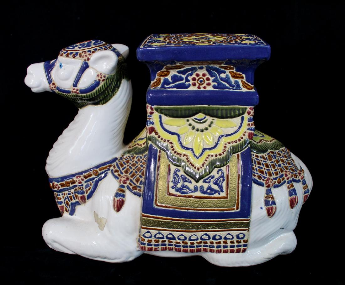 CAMEL FIGURAL CERAMIC GARDEN SEAT (1 of 7)