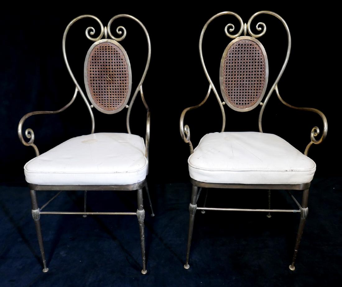 PR. BRASS CANE BACK ARMCHAIRS (1 of 7)