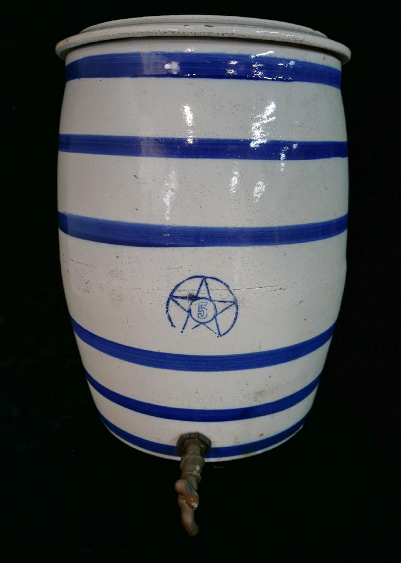 ANTHONY BARATTA: 5 GALLON BLUE & WHITE WATER JUG WITH (1 of 7)