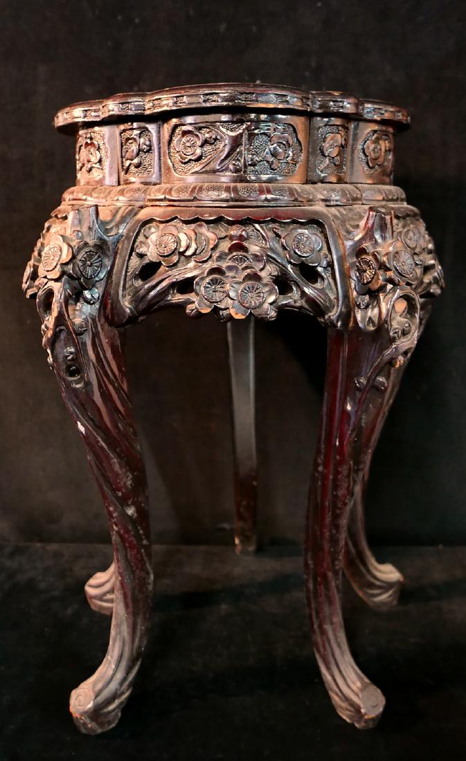 ASIAN CARVED WOOD TABOURET (1 of 8)