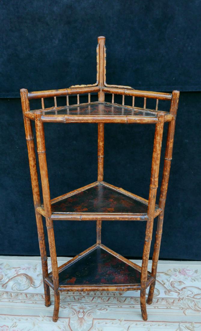ENGLISH BAMBOO CORNER ETAGERE (1 of 6)