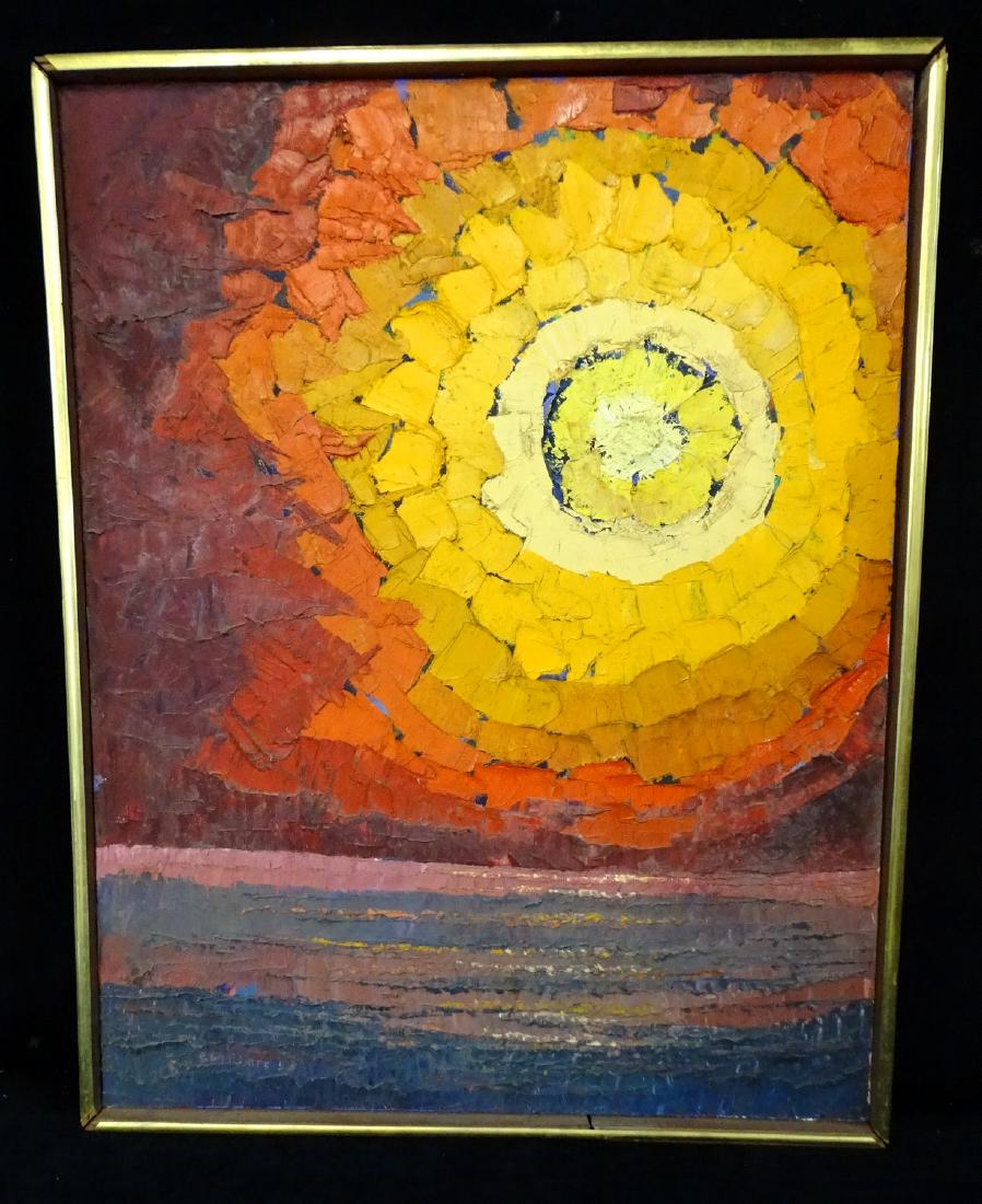 LIFSHITZ SGN. OIL ON CANVAS "BURNING SUN" (1 of 6)