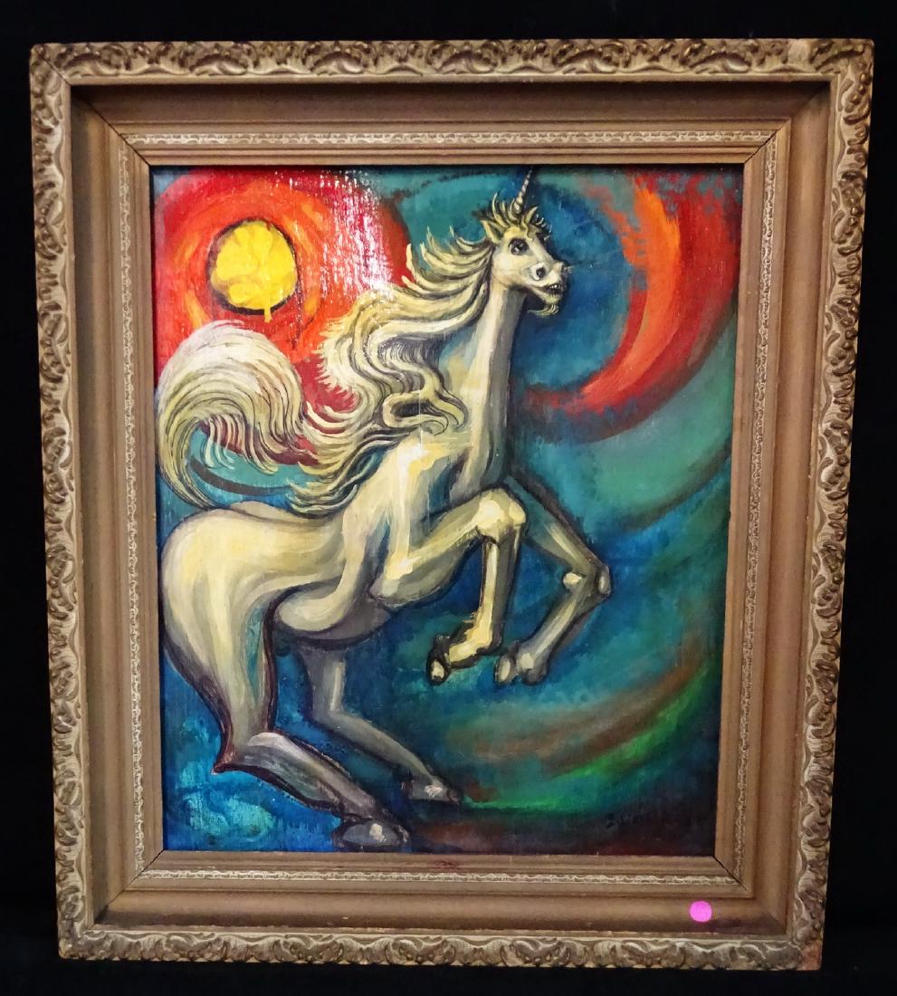 LIFSHITZ SGN. OIL ON BOARD "UNICORN" (1 of 7)