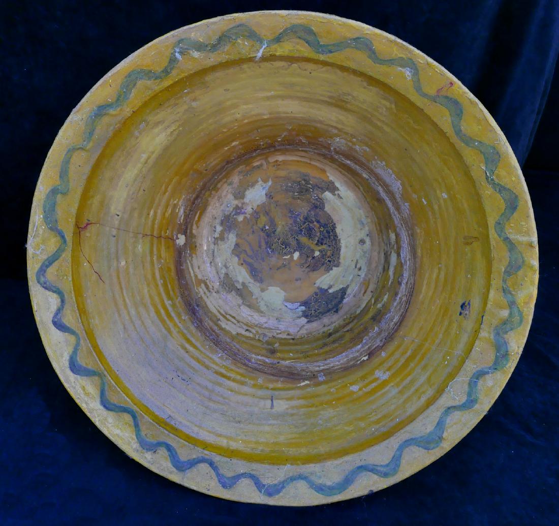 FRENCH DECORATED POTTERY BOWL (1 of 3)