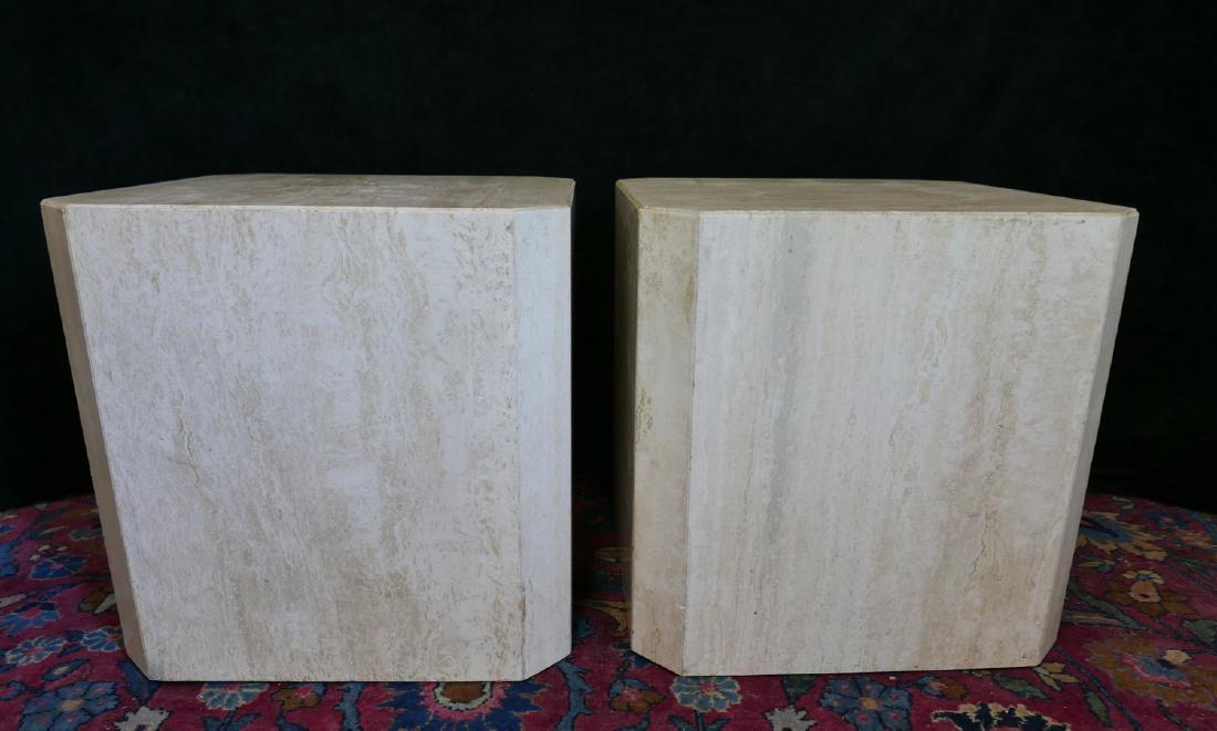PR. TRAVERTINE CUBES: PR. TRAVERTINE CUBES 20"H 19.5"W 19.5"D (E. LIFSHITZ ESTATE)