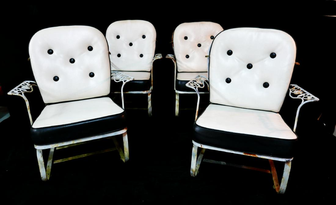 SET 4 WROUGHT IRON ARM CHAIRS (1 of 7)