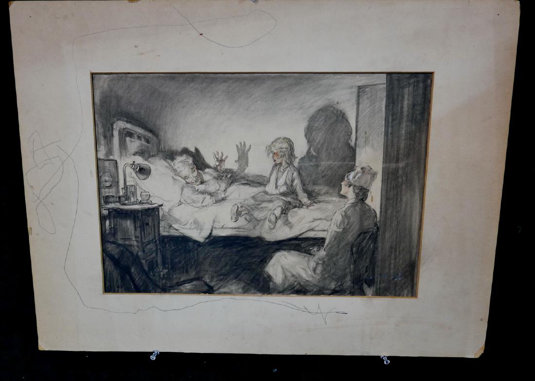 SATURDAY EVENING POST CRAYON & CHARCOAL ILLUSTRATION (1 of 3)