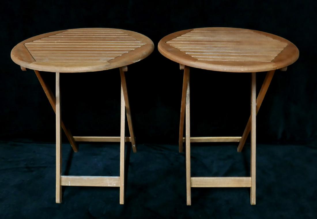 PR. CIRCULAR TEAK FOLDING TABLES (1 of 4)