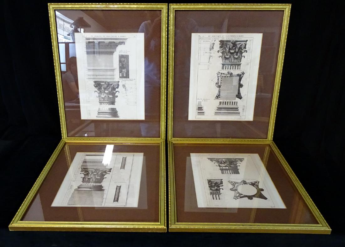 4 FRENCH ARCHITECTURAL GILT FRAME PRINTS (1 of 5)