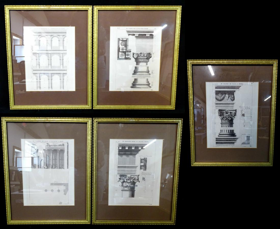 5 FRENCH ARCHITECTURAL GILT FRAME PRINTS  13X10" (1 of 10)