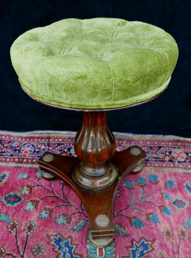 VELVET UPHOLSTERED PIANO STOOL (1 of 3)