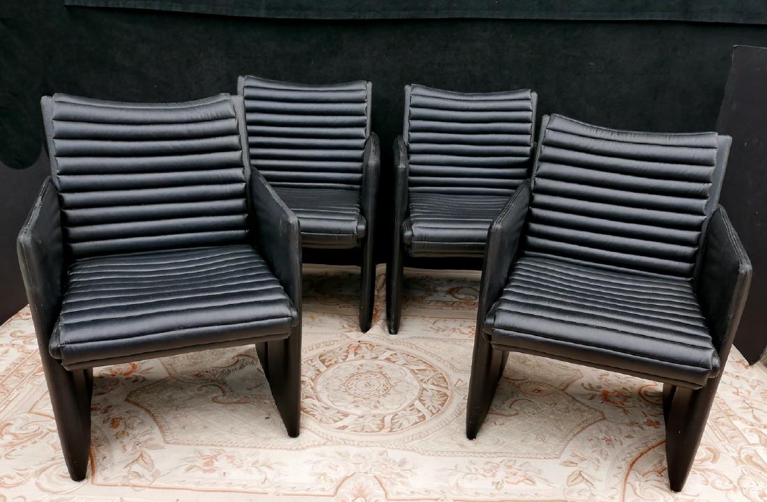 SET 4 BLACK LEATHER THEATER SEATS (1 of 2)