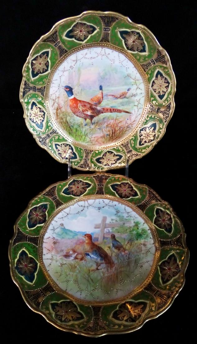 PR. NIPPON PLATES WITH BIRD MOTIF 9" DIA.: PR. NIPPON (IMPERIAL?) PLATES WITH BIRD MOTIF 9" DIA.