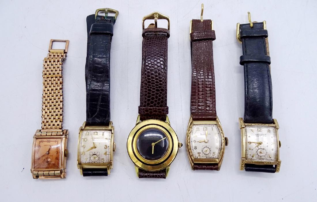 5 ASSORTED VINTAGE GOLD FILLED MENS WATCHES INC. (1 of 3)