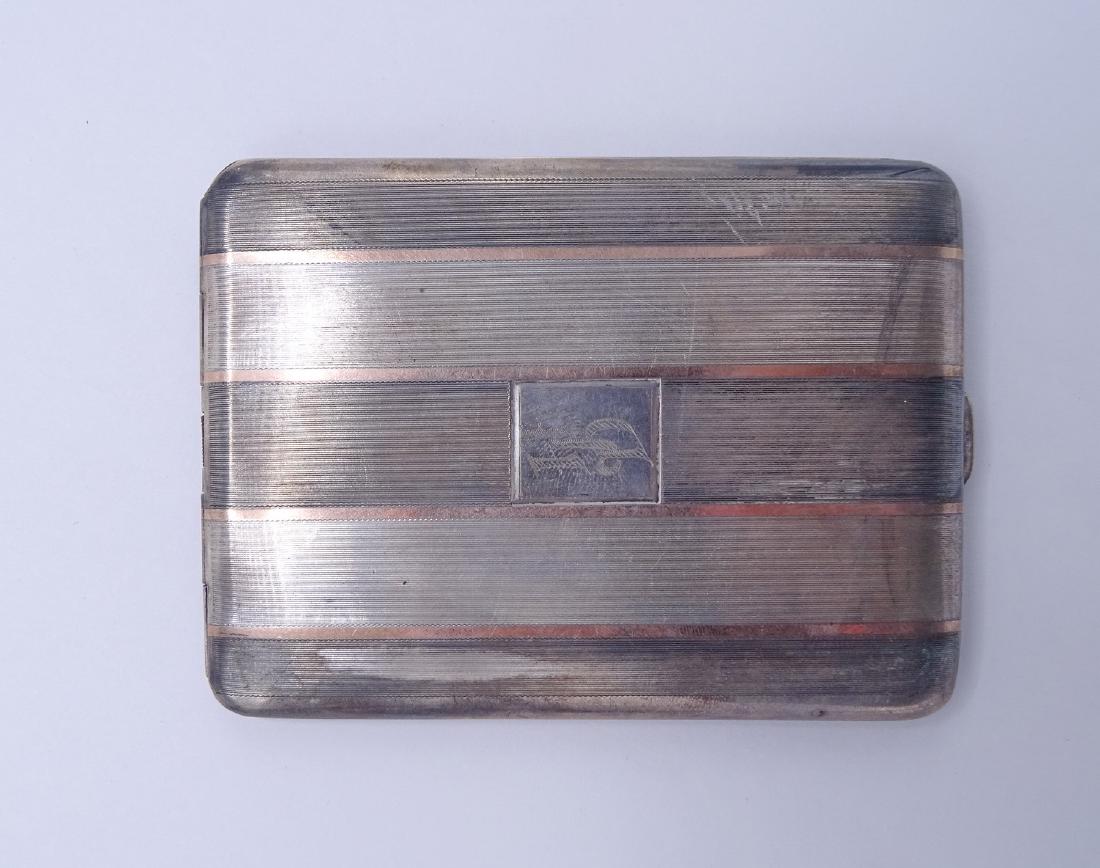 STERLING SILVER & 14KT GOLD CIGARETTE CASE (1 of 2)