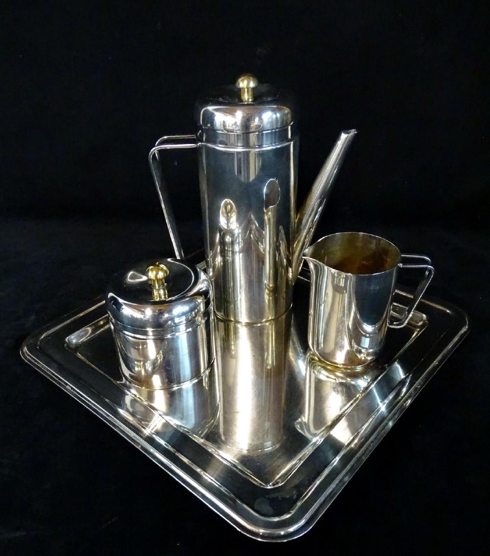 ITALIAN BRASS & SILVERPLATE COFFEE SERVICE (1 of 4)