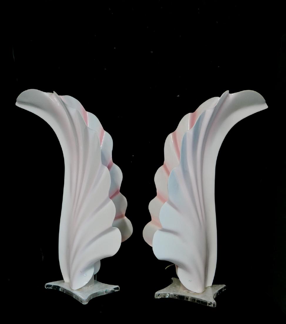 PR. ROUGIER SHELL FORM LAMPS: PR. ROUGIER SHELL FORM LAMPS 30"H