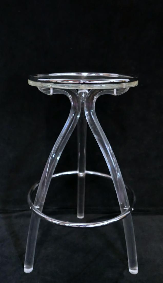 CHROME & LUCITE STOOL (1 of 3)