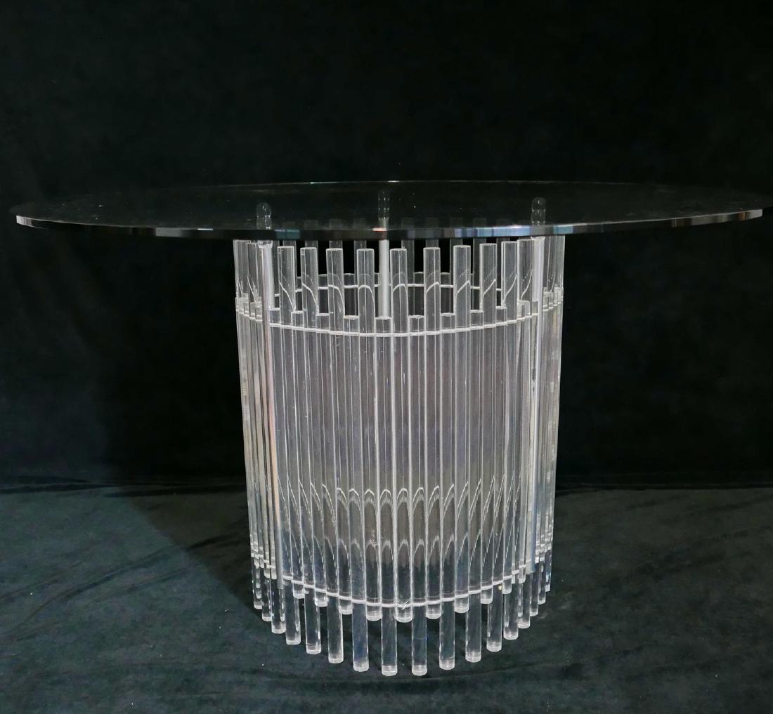 CIRCULAR LUCITE GLASS TOP TABLE (1 of 4)
