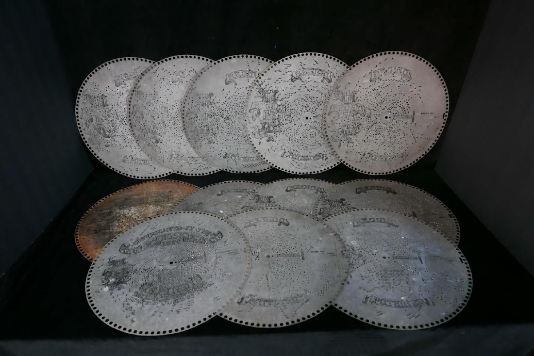 GROUP OF TWELVE   15.5" MUSIC BOX DISCS (1 of 2)