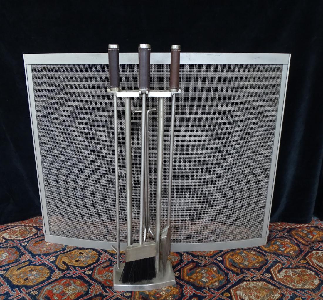 MODERN FIREPLACE SCREEN & TOOLS (1 of 2)