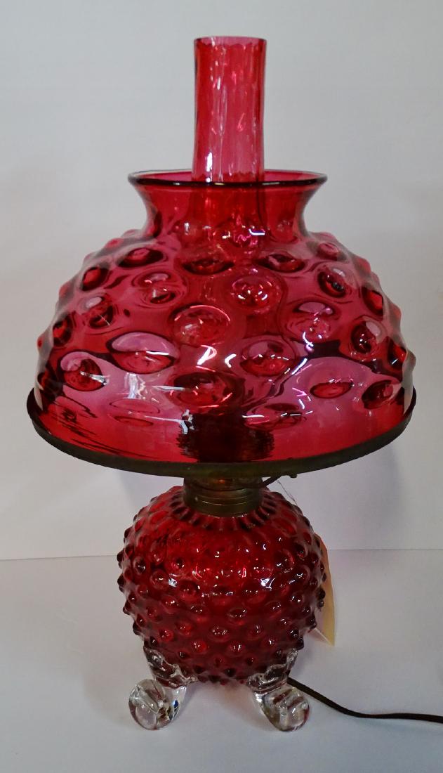 CRANBERRY ELECTRIFIED OIL LAMP (1 of 5)