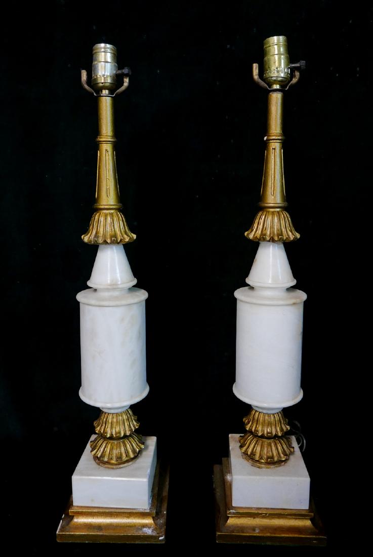 PR. NEO CLASSICAL STYLE MARBLE GILT LAMPS (1 of 4)
