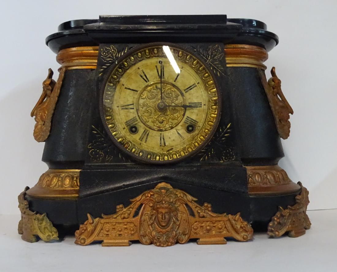 ANSONIA "POMPEI" METAL MANTLE CLOCK (1 of 6)