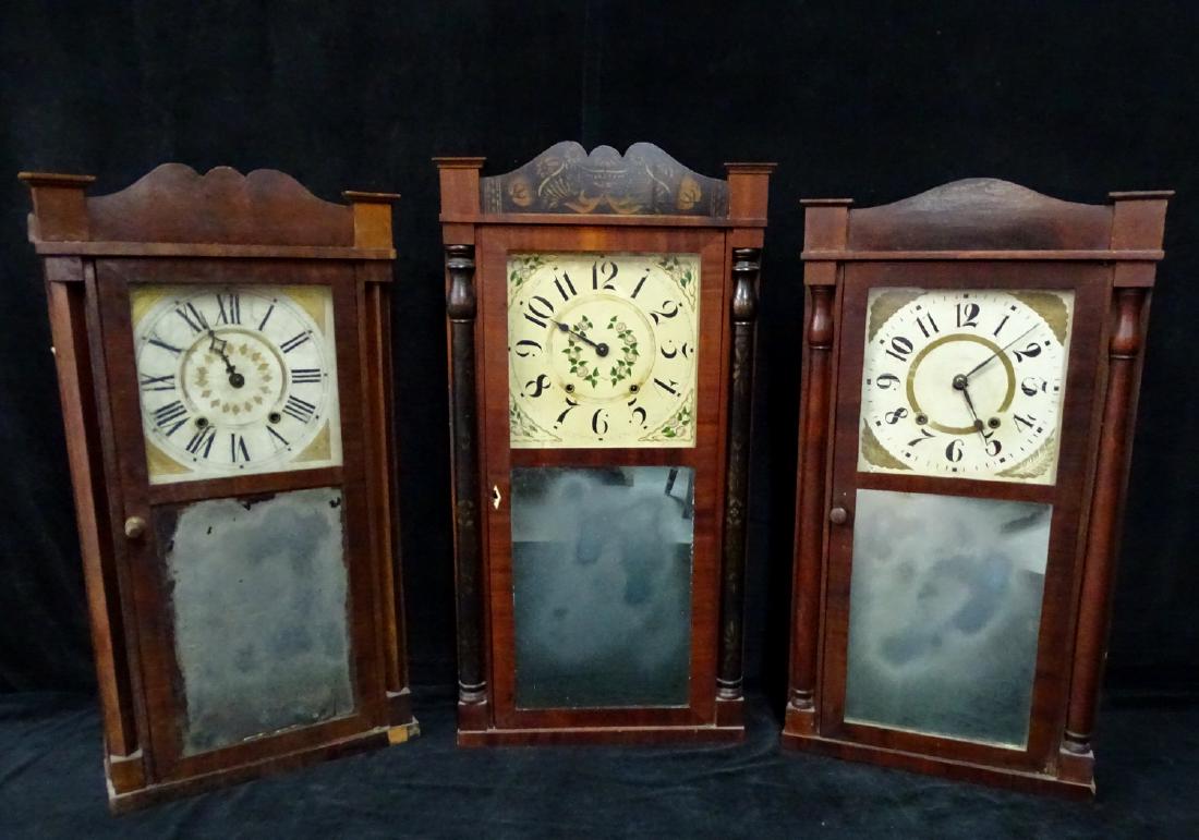 3 DANIEL PRATT JR. MIRROR /COLUMN SHELF CLOCKS (1 of 9)